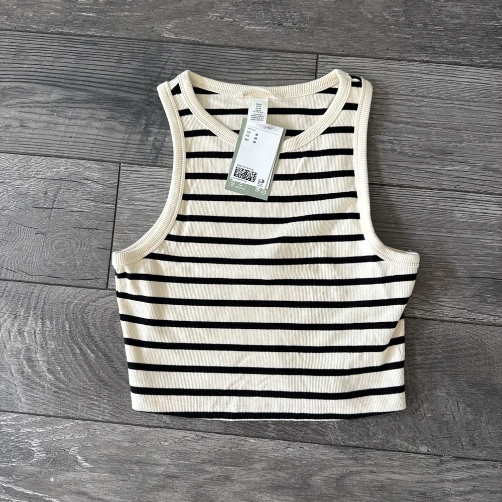NWT H&M Striped Black and White Women's Crop Top